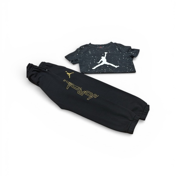 Jordan Other - Jordan Kids Black Joggers with Gold Logo